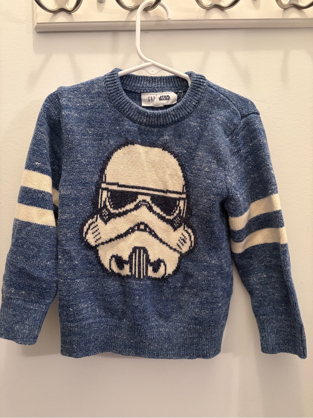 GAP Kids Blue Sweater with Cream Stormtrooper Graphic